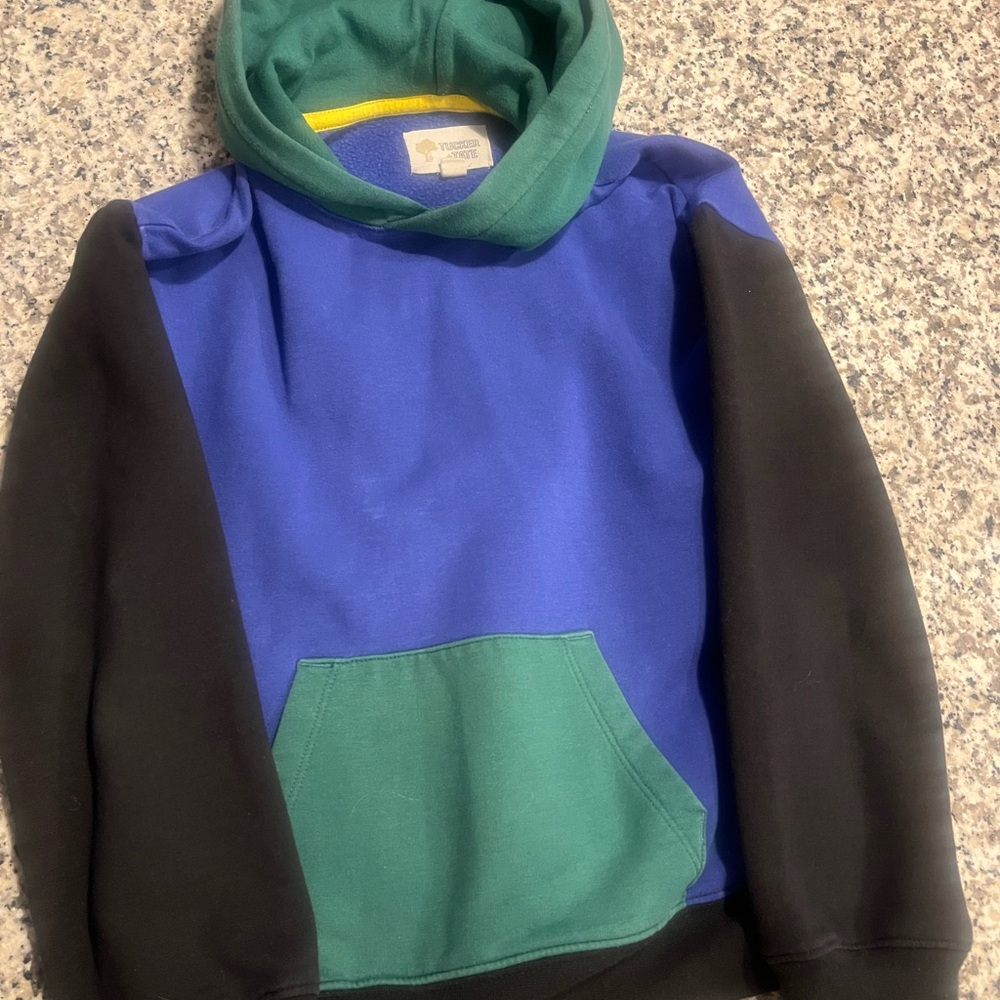Tucker + Tate Blue and Green Colorblock Hoodie